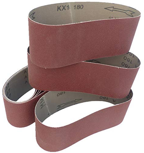 10 Stück Schleifbänder 75mm x 510mm Korn P80 Gewebe Schleifbänder Schleifband Gewebebänder Bandschleifer BOHRFUX