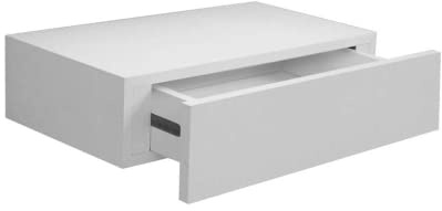 GICOS IMPORT EXPORT SRL 1 Mensola Cassetto Sospeso da Parete Scaffale in Legno MDF Bianco 40x24x10cm, Unica