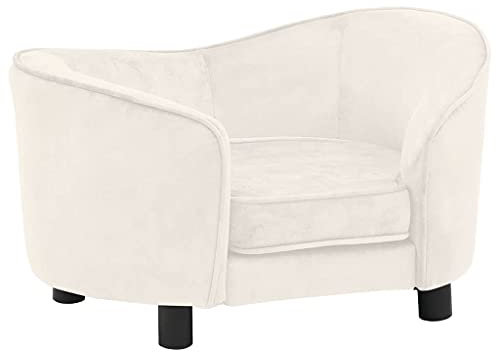 vidaXL Hundesofa Creme 69x49x40 cm Plüsch
