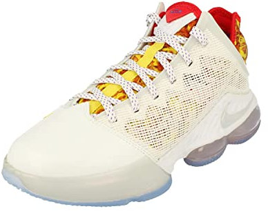 Nike Lebron XIX Low Herren Basketball Trainers DQ8344 Sneakers Schuhe (UK 9 US 10 EU 44, White Yellow Strike 100)