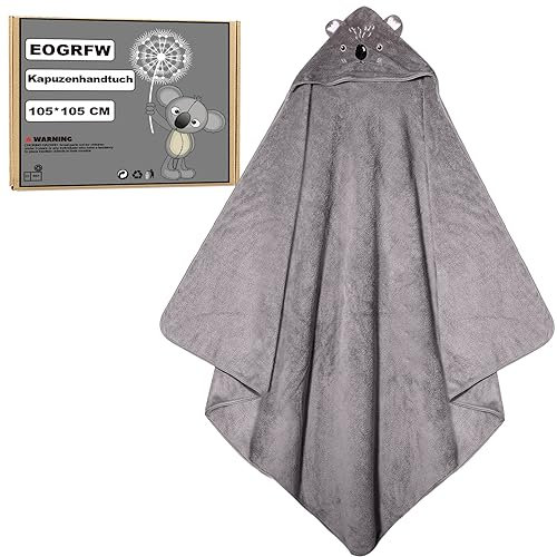 EOGRFW Baby Handtuch Kapuze,Babyhandtuch mit Kapuze,Groß Kapuzenhandtuch Kinder,Badeponcho Baby Badetuch mit Kapuze für Mädchen und Junge,105 x105cm,Weich & Super Saugfähiges & Dick