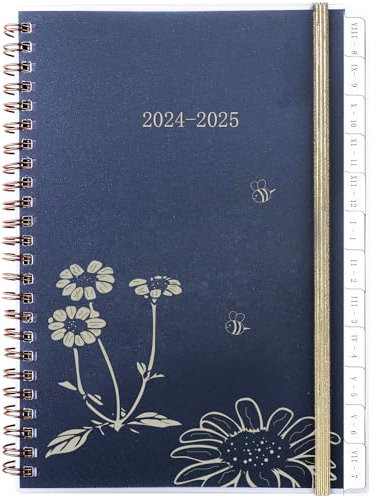 YHH Kalender 2024 2025 Buchkalender A5, Terminplaner & Wochenplaner Ringbuch mit Tabs, Tasche, Schülerkalender 2024/25 Schulplaner Lehrerkalender, Planer für Schüler Lehrer Aug’24-Jul’25