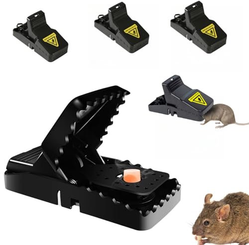 Mausefalle Schlagfalle,4 StüCk Rattenfallen Schlagfallen Groß Mausefalle Mit KöDer,Supercat Mausefalle,Mouse Trap,Mausefallen Testsieger Mausfallen FüR Drinnen.