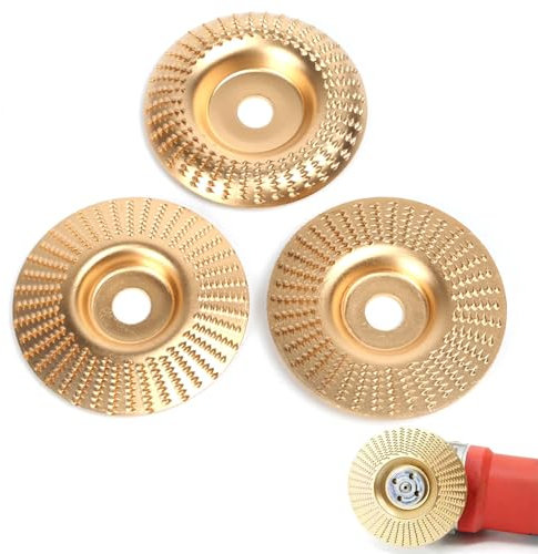 Disco Amoladora Madera,Disco Radial Madera,Muela Amoladora y El Eje Es de 16 mm,Discos para Madera,Muela Abrasiva para Tallar y para Desbaste,Discos de Lijado de Madera para Amoladora Angular,3pcs