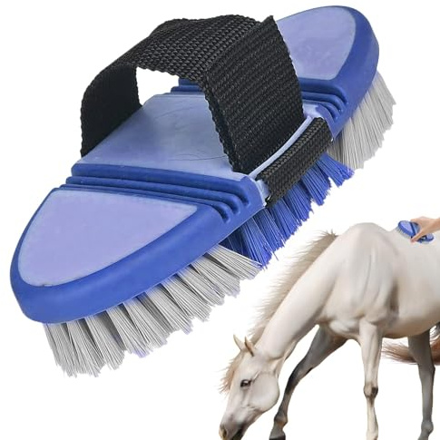 Cepillo plegable de crin de caballo - Para lavar y cepillar, elementos esenciales para el cuidado diario del caballo (colores aleatorios) Cepillo de crin Vista - Cepillo plegable, str