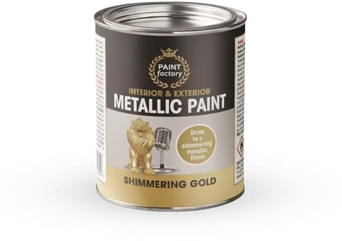 DUAYRA Metallic Gold Shimmering Gloss Paint Tin 300ml | Long Lasting Protection | Quick Drying Brush-On Paints | Tough & Durable | Multipurpose Interior Exterior | Ideal For Wood, Metal, Plastic | (3)