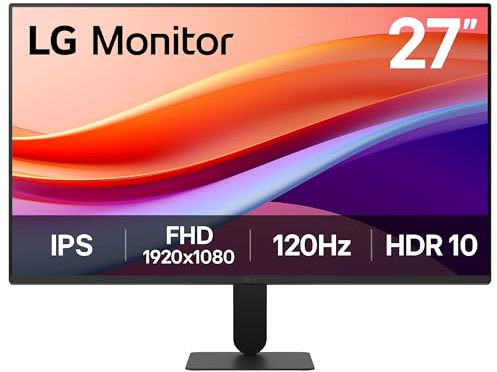 LG MONITOR 27U411A-B - FHD 1080p IPS 27 inch, 120 Hz, 5ms GtG, Computer desktop display with VRR, HDR10, Smart Energy Saving, Anti-Glare, D-Sub, HDMI, Matte Black