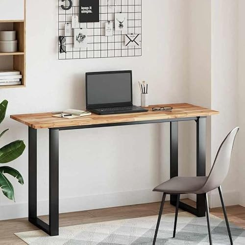 Elegans skrivbordsskiva av akacia massivt trä 160 x 50 x 2 cm, oljebelagd – hållbar arbetsplatta för stora kontor, naturlig och robust