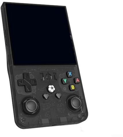 Feegow R36MAX - Consola de juegos retro portátil con pantalla IPS HD de 4.0 pulgadas, CPU de 64 bits de cuatro núcleos de 1.5 GHz, batería recargable de 4000 mAh hasta 6 horas (negro)