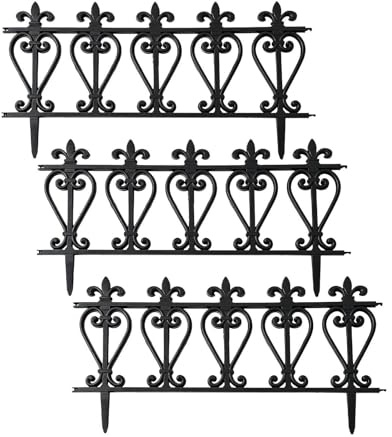 Borduras Decorativas para Jardín,Set de 3 Unidades de Valla Decorativa Exterior - Bordes para Parterres y Plantas,para Macizos, Senderos, Entradas de Vehículos, Césped,