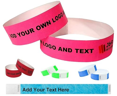 Anpassade armband personifierade tillverkade av Tyvek 100 per paket (19 mm)