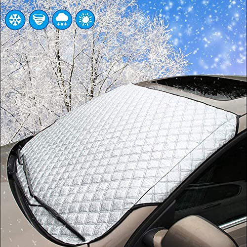 Car Windscreen Cover Sunshades, SMALUCK Car Windshield Cover Sun Shade UV Protective Front Window Cover - Snow Ice Frost Sun UV Dust Water Resistant in all Weather (145x100)