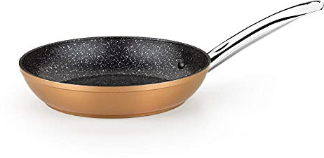 Monix Cooper Sartén 28 cm de Aluminio Forjado con Antiadherente con partículas de Titanio, aptas para Todo Tipo de cocinas, Incluso inducción, Color Cobre, 5.3 tons, Marrón