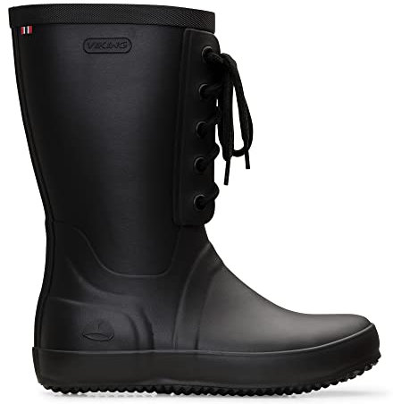Viking Damen Retro Logg Gummistiefel, Black,37 EU