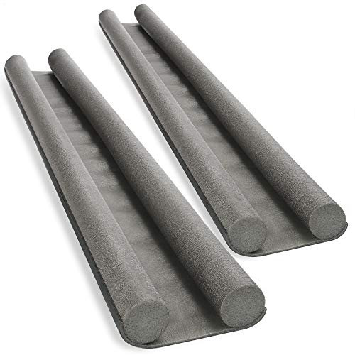 COM-FOUR® 2X Zugluftstopper für die Tür - Türbodendichtung - Luftzugstopper mit Doppeldichtung - Schutz vor Luftzug und Lärm - 86 cm