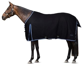 HORZE Glasgow Heavy Weight Waterproof Winter Turnout Horse Blanket (350g Fill) - Dark Blue - 72 in