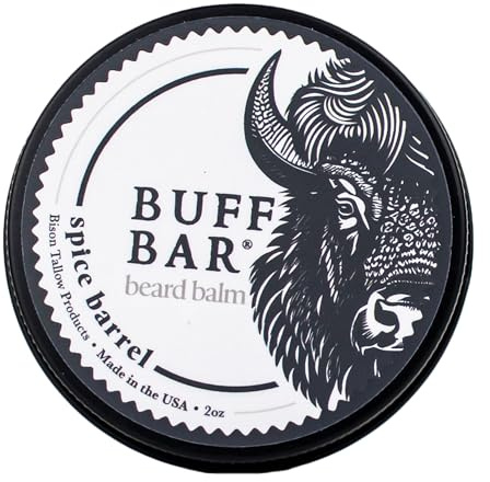 Big Crazy Buffalo BUFF BAR Bison Tallow Beard Balm, Spice Barrel, 2 oz