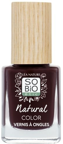 LÉA NATURE SO BiO étic| Vernis ongles naturel - Natural Color | Rouge Velours | Double action Soin & Couleur - Fortifie & Protège | Huile de Ricin bio fortifiante | Vegan | Made in France |11ml