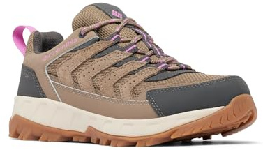 Columbia Strata Trail Low - Zapatos de Senderismo Impermeables para Mujer, Parche de Bayas de Arena húmeda, 37.5 EU