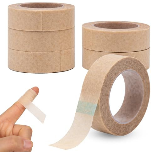 Chirurgisches Klebeband 6 Rollen Micropore Tape 1.25cm x 9.14m Nasentape Nose Tape Mikroporen Band Flexibles Hautband für Wundversorgung, Sport, Wimpernverlängerung