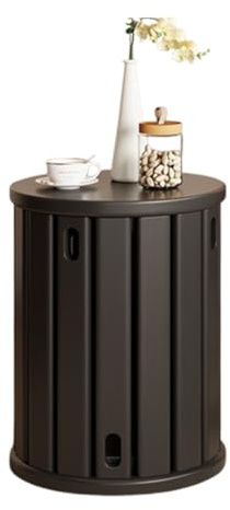 OEUBEQ Wooden Stackable Stools Set of 4, Minimalist Stacking Stool, Wooden Stool Solid Wood End Table, for Space Saving Wood Versatile Stools for Living Room, Bedroom, Balcony black