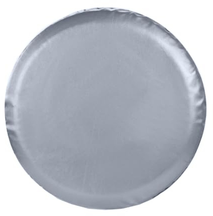 LKRXW Housse de Roue de Secours Housses de Pneu Secours Protection Cuir Voiture Anti Poussière Imperméable Couverture pour Diamètre (55cm-58cm/22-23) Remorque Camion Argent