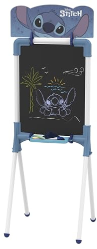 Chicos - Pizarra Infantil Stitch 2 en 1 | Pizarra con caballete | Incluye accesorios y plantillas de Stitch | A partir de 3 4 5 Años (53025)