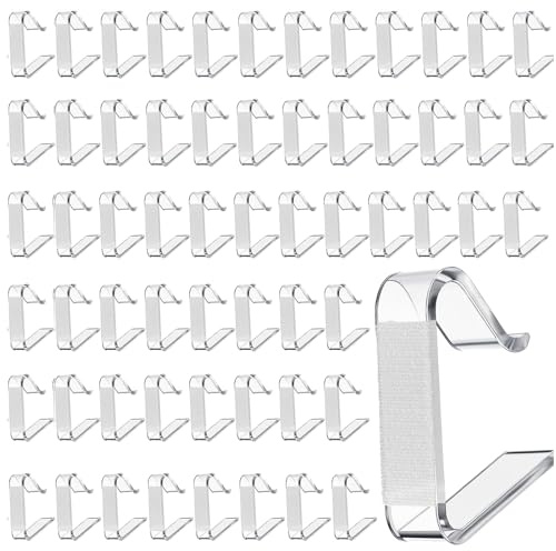 Clip transparente para mantel, 60 piezas, resistente al viento, clips transparentes | Para eventos de banquetes en interiores y exteriores, abrazaderas seguras para mantel, fiesta familiar, picnic