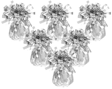 ERINGOGO 6 Pezzi Blocchi Peso per Palloncini Metallici Argentati Zavorra Robusta per Palloncini con Elio per Matrimoni Compleanni Shower e Feste Decorazione Affidabile e Facile da Usare