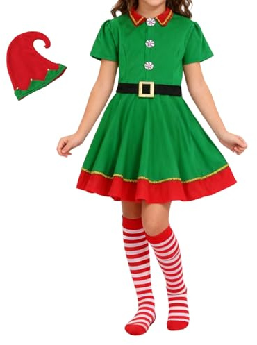 Julfigur Kostym Uppsättning | Söt Klassisk Santa Klänning | Julfigur Barn Cosplay Kläder | För Skolaktiviteter Födelsedagsfester Scenuppträdanden