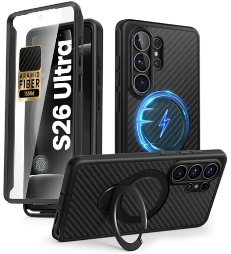 i-Blason für Samsung Galaxy S26 Ultra Hülle mit Ständer Kompatibel mit Magsafe Magnetisch Handyhülle Case Bumper Schutzhülle (Cosmo) mit Displayschutz und Ringhalter für S26 Ultra, Aramid