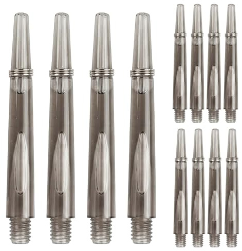 Daleweo Lot de 12 Tiges De Fléchettes, 45mm, Accessoires Professionnels pour Fléchettes, en PC, Noir