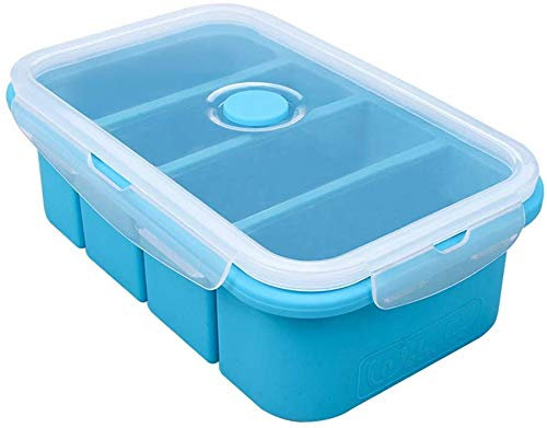 webake Congélateur en silicone avec couvercle, récipient à nourriture, récipient à glaçons pour sauce soupe