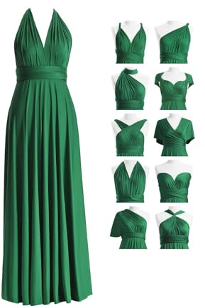 72styles Multiway Bridesmaid Dress, Maxi,Emerald Green,One Size