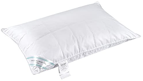 Cuscino in piuma d'oca naturale e piuma (50% piumino) lussuoso cuscino per dormire con doppio strato di piuma cuscino di supporto a media densità e morbida facile da pulire (1 pezzo 483 x 737 cm)