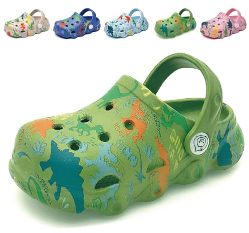 Sabots Mules Enfant Garcon Fille Pantoufles Chaussures de Jardin Dinosaur Chaussons Été Sandales de Plage Maison Antidérapant Chaussons