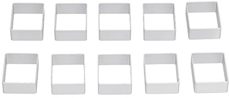 10 Pièces Moule à Gâteau de Lune en Acier Inoxydable, Biscuits Biscuits Cutter Moule de Cuisson Ensemble Een Aluminium Petits Biscuits Biscuits pour les Fêtes (Small Rectangle)