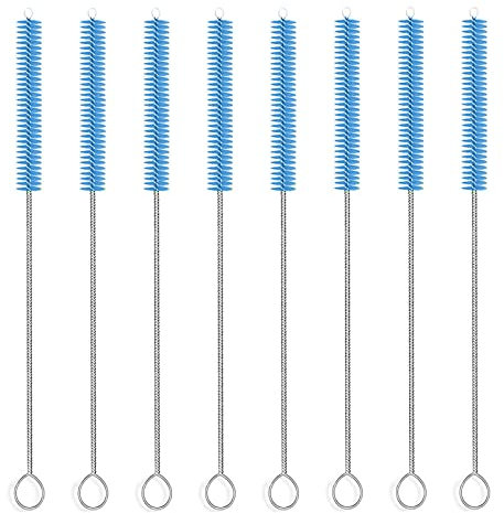 Catelves Reinigungsbürsten 8 Stück Lange Strohhalm Reinigungsbürste, Milchschlauchbürste, Flaschenbürste Dünn, 20 cm Kleine Reinigungsbürste Set für Kaffeevollautomat,Trinken Strohhalme