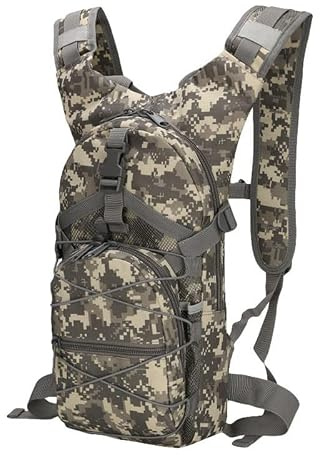 MR TANGMEN Sac à Dos Militaire 15L Camouflage Sac pour Vélo Imperméable Durable Multi-Poches Travel Tactique Oxford Molle Système Respirant Randonnée Trekking Sport Petit Sac Sac Armée Numérique ACU