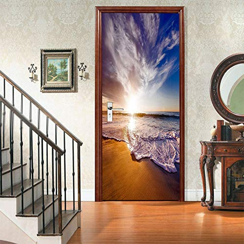 workid 3D Türtapete Türfolie selbstklebend TürPoster PVC Türaufkleber Fototapeten-Sandige Strände 90x200