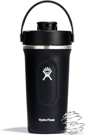 Hydro Flask - Insulated Shaker Bottle - Botella Mezcladora Aislada 709 ml (24 oz) para Batidos de Proteínas y Suplementos - Black