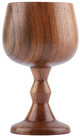 Akozon Taza de Madera Saludable, Vino, Uva, Caliz, Copas de Cáliz Grandes, Taza de Madera Multifuncional, Copa de Vino, café Elegante de Madera