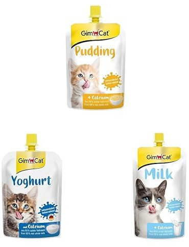 GimCat Milchprodukte Bundle - 1 x 150 g Pudding, 1 x 150 g Joghurt, 1 x 200 g Milch