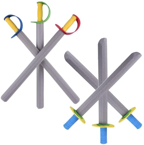 6 st skum svärd 21 långa Eva Skumknivar Leksak Sword 2 Styles Safe Soft Cosplay Skum Sword Spela Tjejer Fightingleksaker för att spela riddare guer