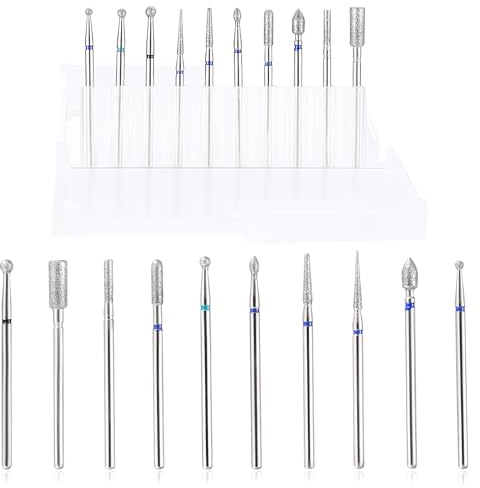 10 Punte Diamantate per Fresa Unghie, Set Professionale di Accessori per Manicure, Rimozione Cuticole e Modellatura di Unghie Naturali e in Gel