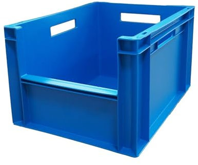 HomeHQ 6x 20L Plastic Storage Boxes, Stackable Product Pick Up Box, Storage Container for Warehouse, Garage (BLUE)