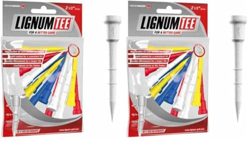 LONGRIDGE LIGNUM Golf Tees Ring System Tee (Pack de 16) Multicolor, 62 mm (Paquete de 2)