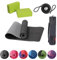 Habib Group Yogamatten-Set inkl. Yogablöcken – Rutschfeste gepolsterte Trainingsmatte für Fitness inkl. Yogagurt und Tasche – 2er-Set Yogablöcke für Pilates, Meditation, Regeneration – Schwarz