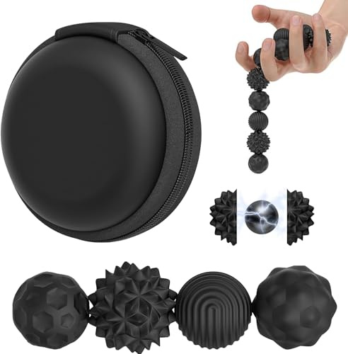 4 Pcs Bolas Magnéticas de Silicona para Adultos y Niños,Magnéticas Antiestrés, Juguetes Sensoriales para Aliviar Ansiedad y Estrés, Bolas Magnéticas Anti-Estrés,Bolas Magnéticas de Silicona (Negro)