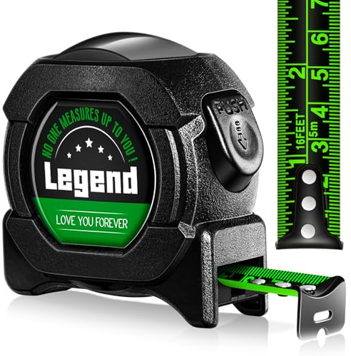 SunmeiTrad Gifts for Men Him Dad Grandad Husband Tape Measure, Stocking Fillers Christmas Secret Santa Birthday Valentines Gifts, Funny Gadgets Presents for Mens Boyfriend Brother （5M/16FT-Black)